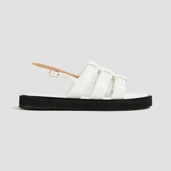 Frame Puffy Strap Le Weston Cushioned Sandal Size 39 White - Picture 3 of 6